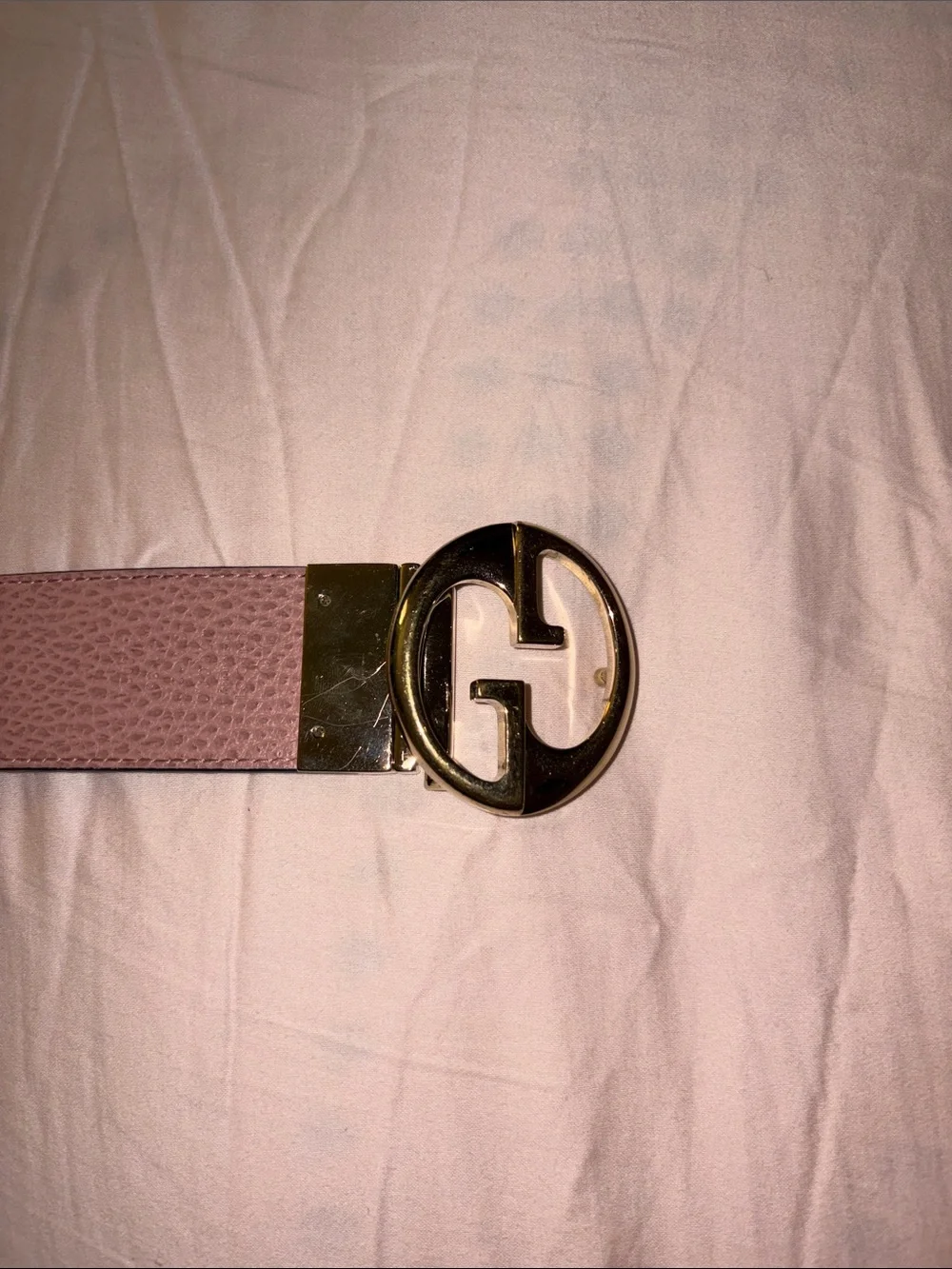 Reversible Gold Gucci Belt Pink & Black